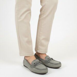 Sebago Saybrook Link Loafers Women’s 8M Gray Suede Horsebit Slip On Moccasins